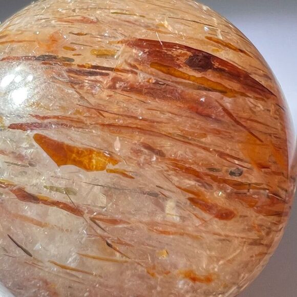 Golden Rutilated‎ Quartz Marble Sphere (#2) - Picture 3 of 13
